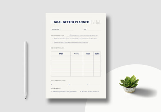 Goal Getter Planner Template Layout
