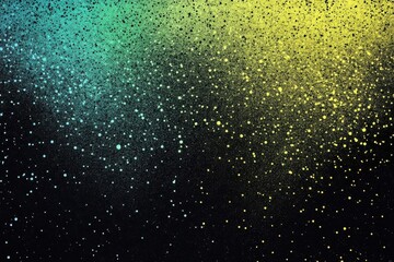 Obraz premium Grainy black background with glowing green-yellow-blue shapes