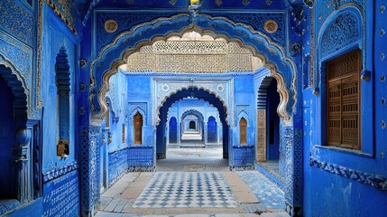 A mesmerizing journey through Jodhpur's Blue City, India. Architectural marvel, vibrant hues, intricate details, ancient charm. A visual spectacle of Rajasthan's rich heritage.
