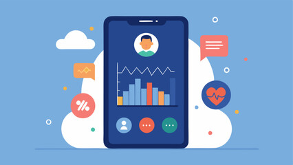 User Interface Dashboard A smartphone screen displaying a userfriendly dashboard with graphs and alerts highlighting realtime mental health data such as stress levels and mood