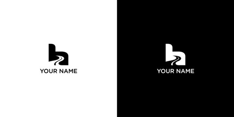 Minimalist B and H Letter Logo with Road Elements