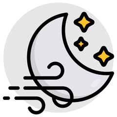 An icon design of windy night 