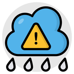 Rainfall warning icon in perfect design