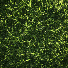 Fototapeta premium Closeup of vibrant green grass blades in sunlight showcasing natural texture and the freshness of nature