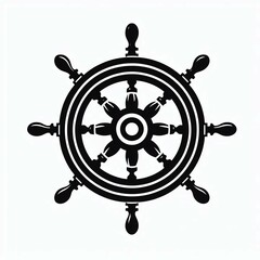 Obraz premium Classic Eight Spoke Ship Wheel Illustration suitable for multimedia project