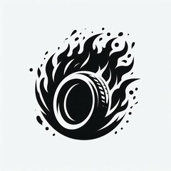 Flaming Tire Icon Illustration suitable for marketing material