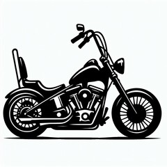 Black and White Motorcycle Illustration suitable for marketing collateral
