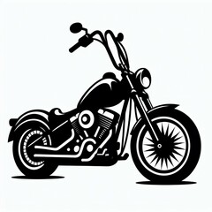 Obraz premium Black and White Chopper Motorcycle Illustration Suitable for web design resource