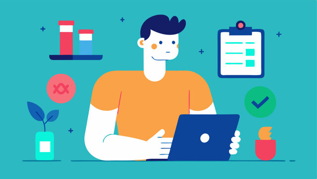 Personalized Plans A biohacker reviewing a personalized health plan on a tablet with elements like diet exercise and supplement routines tailored to their test results.