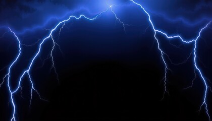 Powerful lightning bolts illuminate dark ominous sky nature raw energy and dramatic display