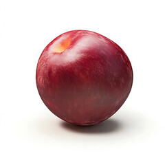 Obraz premium A ripe and smooth peach with a velvety skin, isolated white background, hyperrealism art style