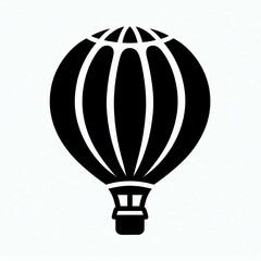 Obraz premium Black Silhouette Hot Air Balloon Art suitable for multimedia project