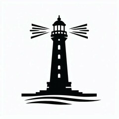 Monochrome Lighthouse Vector Silhouette suitable for web design resource