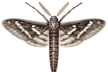 Moth Illustration, Close-Up