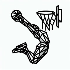 Geometric Slam Dunk Illustration suitable for digital content