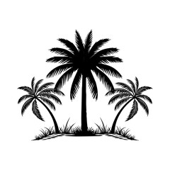 Palm Tree Vector Illustration on White Background