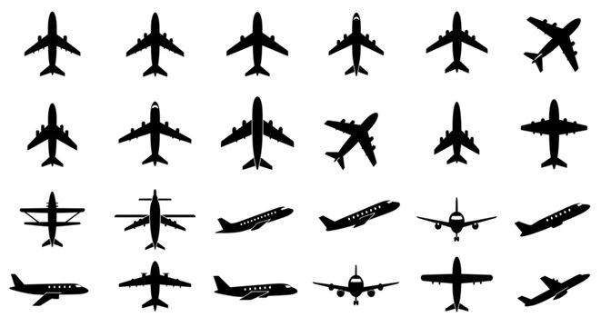 Aircraft icon vector set. airplane illustration sign collection. plane symbol or logo
