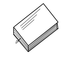 Textbook icon, book with bookmark isolated on transparent background.