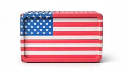 Creative Representation of an American Flag on a Container for Patriotism and National Pride Concepts in Marketing and Design Projects