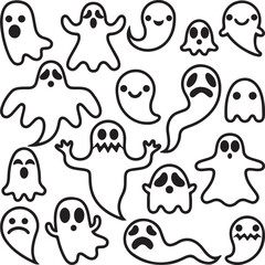  scary ghost icon vector design