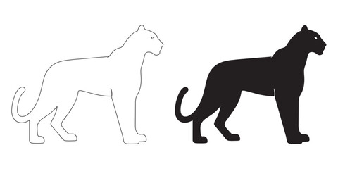 Sleek panther silhouette in modern vector style – perfect for logos and digital branding – panther icon – panther illustration – panther lineart

