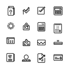 計算と財務分析のビジネスアイコンセット｜Business Icons for Calculation and Financial Analysis