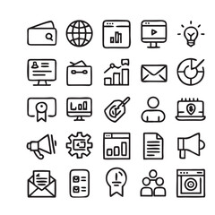 digital marketing set icon vector design