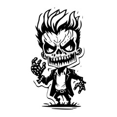 A Halloween Cartoon Ghoul Character Illustration