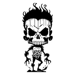 Cartoonish Illustration of Halloween Monster Design