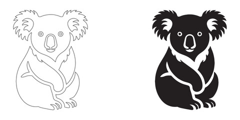 Graceful koala silhouette design in vector style – great for print, merchandise, and logos – koala icon – koala illustration – koala lineart

