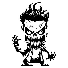 Cartoon Zombie Character Silhouette Illustration