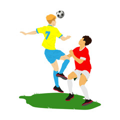 Soccer player save the ball from enemy. this clipart can be used for football and futsal template.