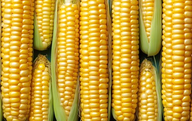 Fresh Yellow Corn Cob Close Up Texture Pattern