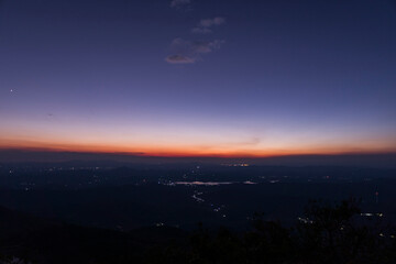 sunset over the city