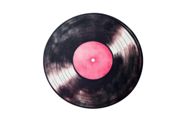 Vinyl record music lp album audio vintage sound nostalgia pink label black disc