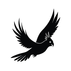 cockatiel flying vector silhouette 