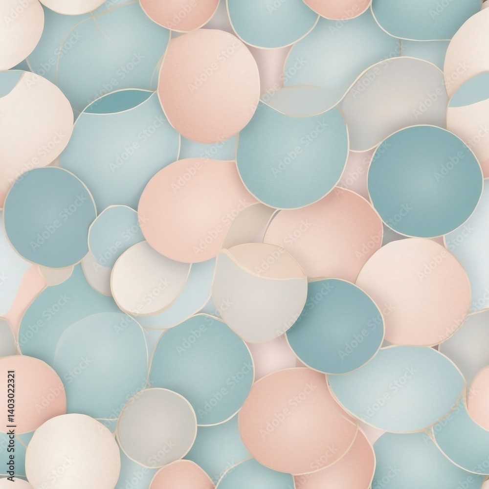 Aufkleber A whimsical abstract pattern of overlapping pastel circles creating a soft and dreamy design
