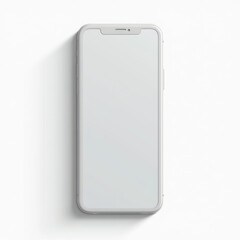 Realistic phone mockup with a blank screen in a minimal setting. White background provides clear space for adding designs, text, or user interface concepts.