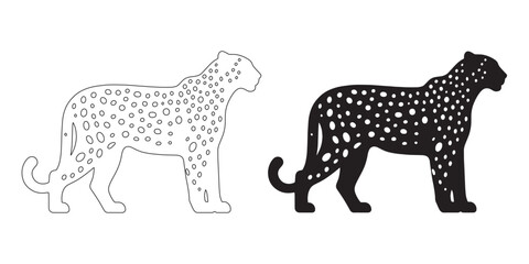 Striking leopard silhouette in stylish vector format – ideal for outdoor branding and art – leopard vector – leopard illustration – leopard icon – leopard line art

