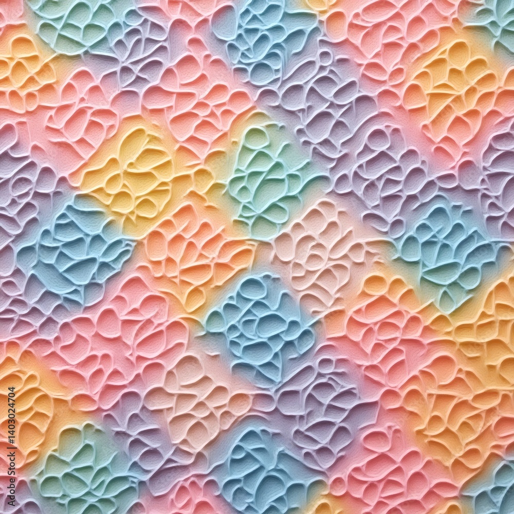 Poster pastel color embossed texture background.  The texture resembles scales or a network of interconnected shapes.
