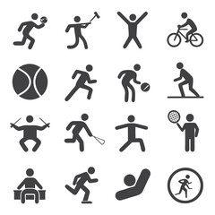 Sports Pictograms: Various Activities and Actions in Black