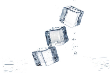 falling Ice cubes isolated on white background.png