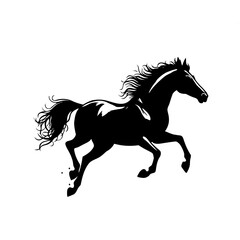 Illustration of racing horse outline on white background