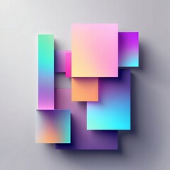 Obraz premium Abstract modern geometric design featuring vibrant colorful gradients arranged in a stylish composition