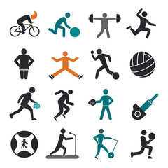 Diverse Sports and Fitness Activities Pictogram Icon Set