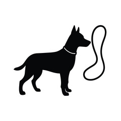dog leash vector silhouette