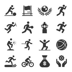 Pictogram Illustrations Representing Different Sports and Related Concepts