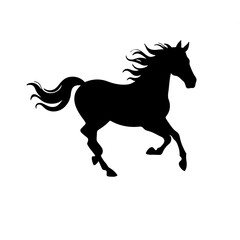 Illustration of racing horse outline on white background