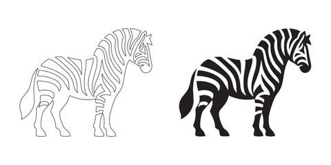 Clean zebra silhouette in minimal vector design – ideal for professional branding and eco concepts – zebra vector – zebra illustration – zebra icon – zebra lineart – zebra line art

