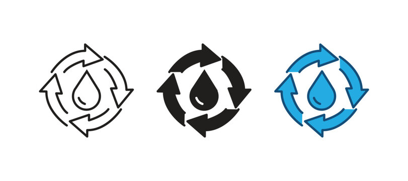 Water Recicle Icon Element For Design